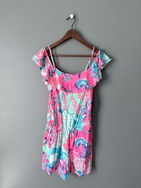 Lilly Pulitzer Pink & Aqua Printed Romper